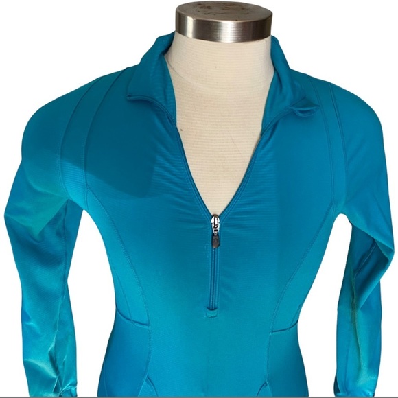 Kyodan Turquoise Blue Full-Zip 2 Slit Pockets Athleisure Track Jacket Women’s M - Picture 2 of 10